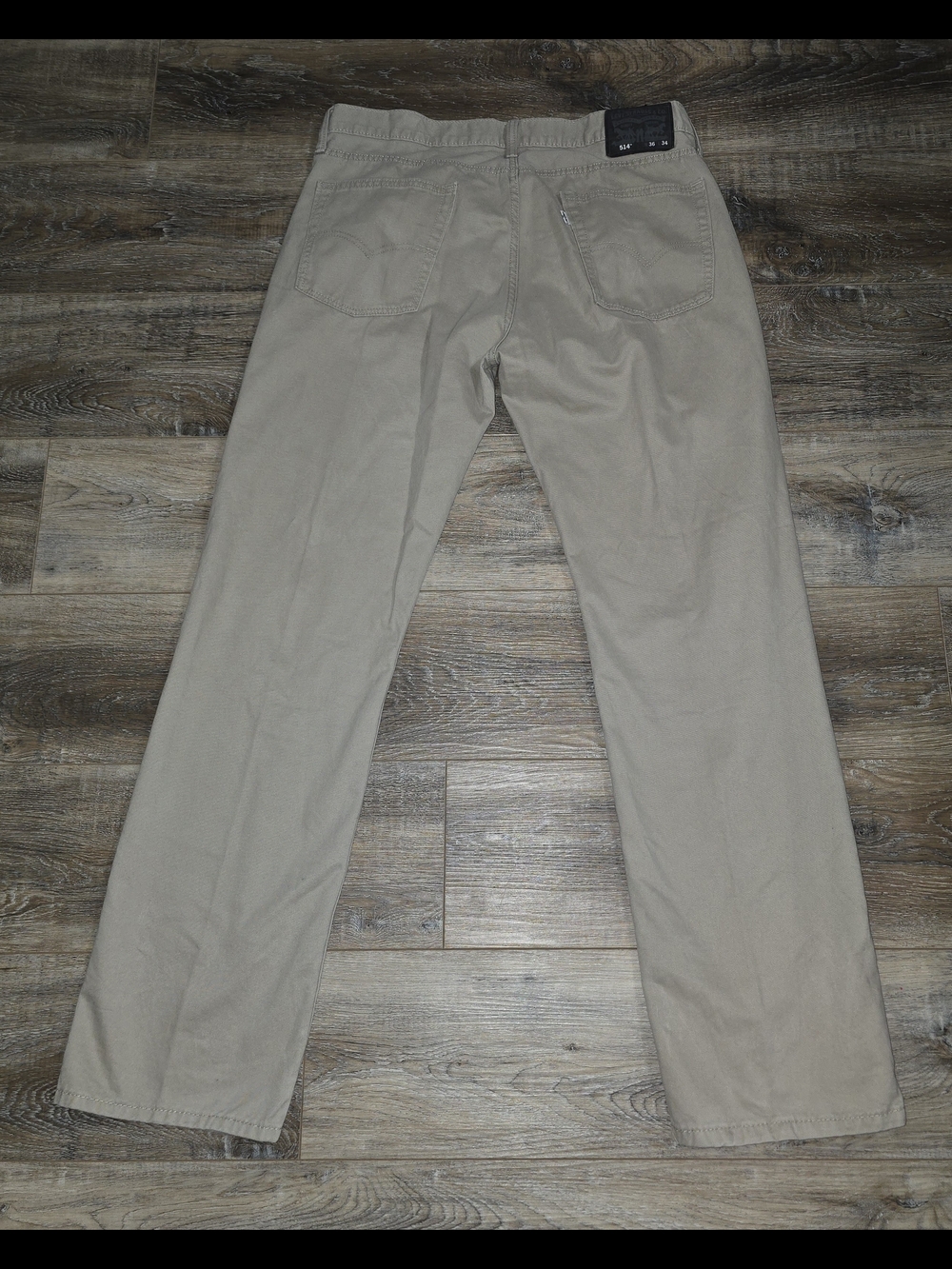 Levi's 514 Jeans Men's 36x34 Tan Khaki Straight Leg Pants Black Label Denim